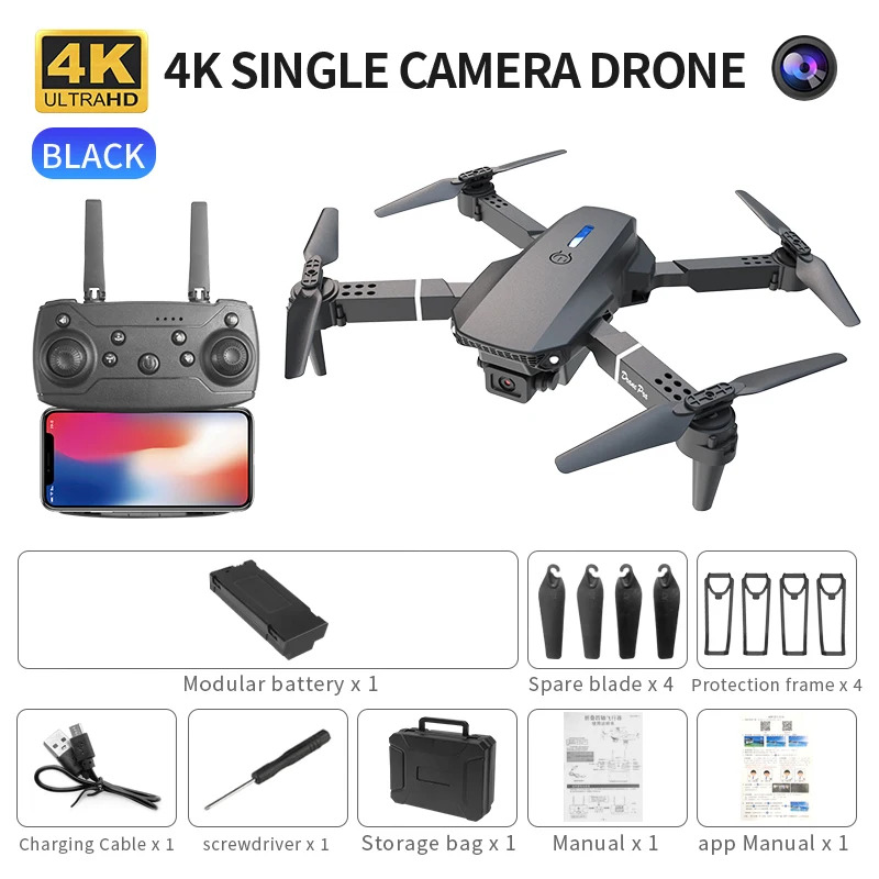 E88 ProIntelligent Folding Dro - đánh giá và giá Drone Camera Mount