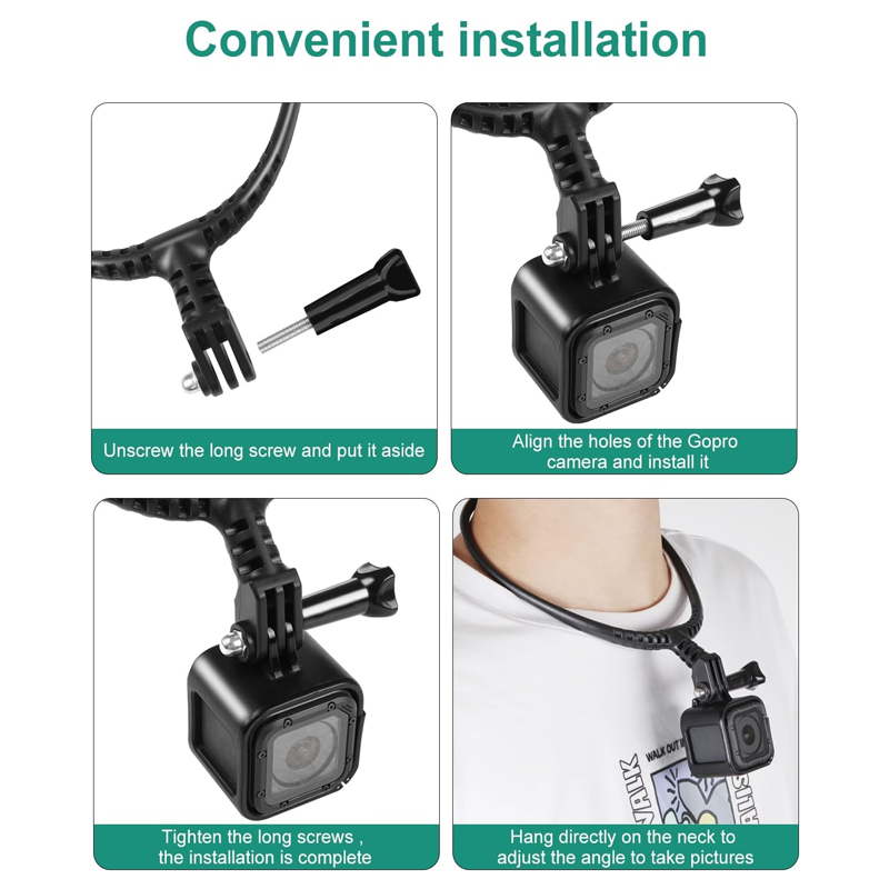Neck Mount Necklace Holder Cam - đánh giá và giá Drone Camera Action